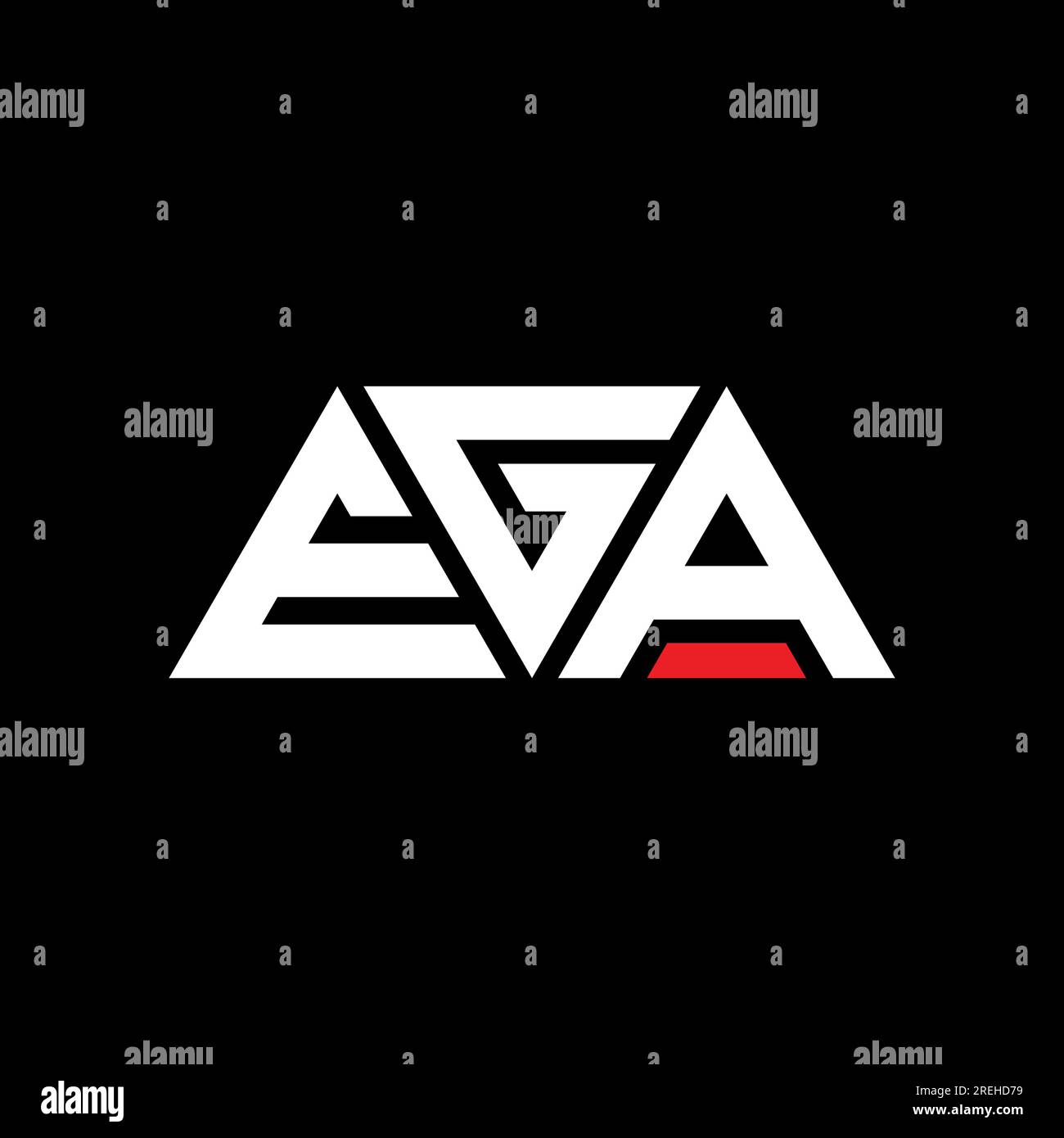 EGA triangle letter logo design with triangle shape. EGA triangle logo