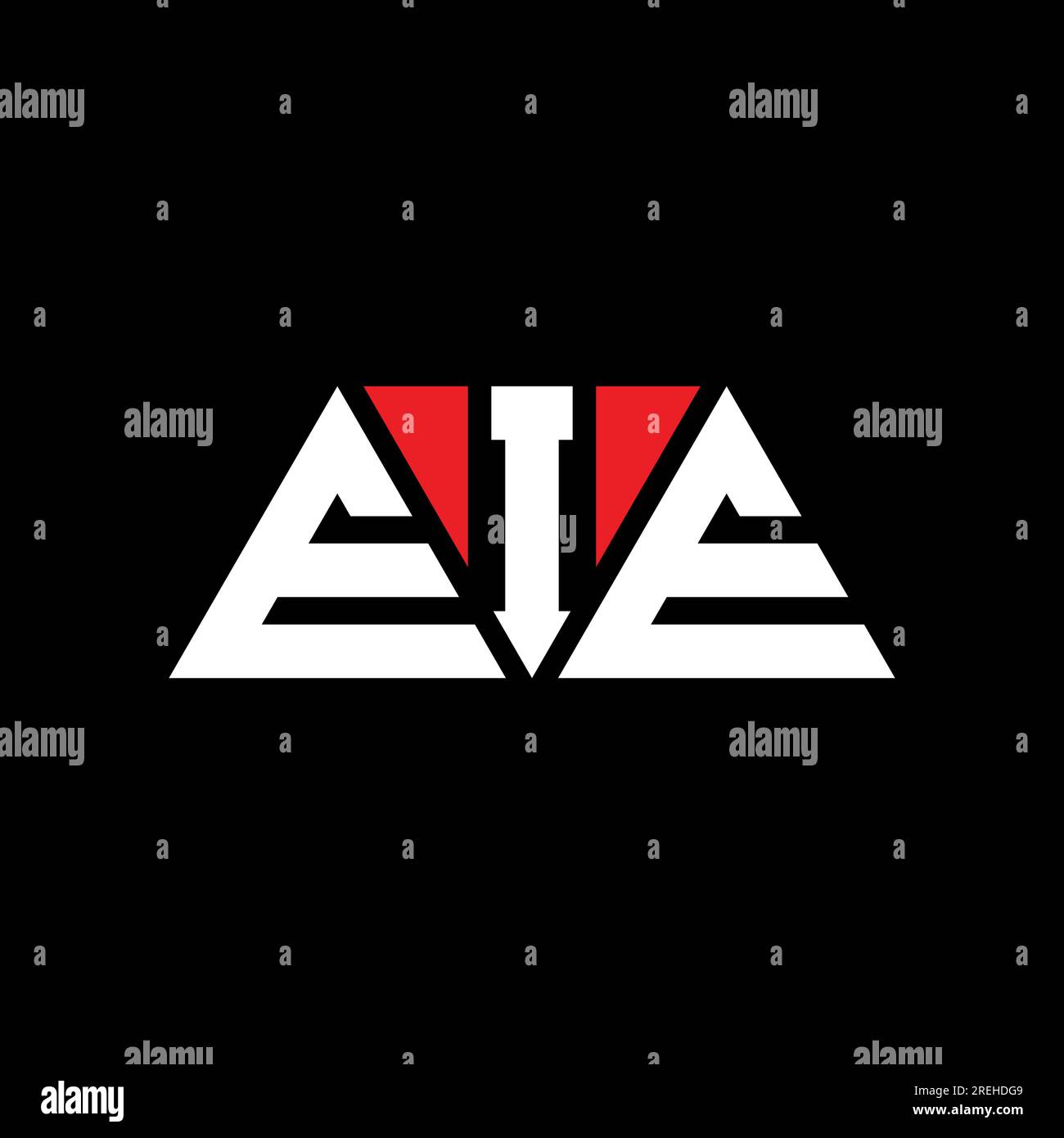 EIE triangle letter logo design with triangle shape. EIE triangle logo
