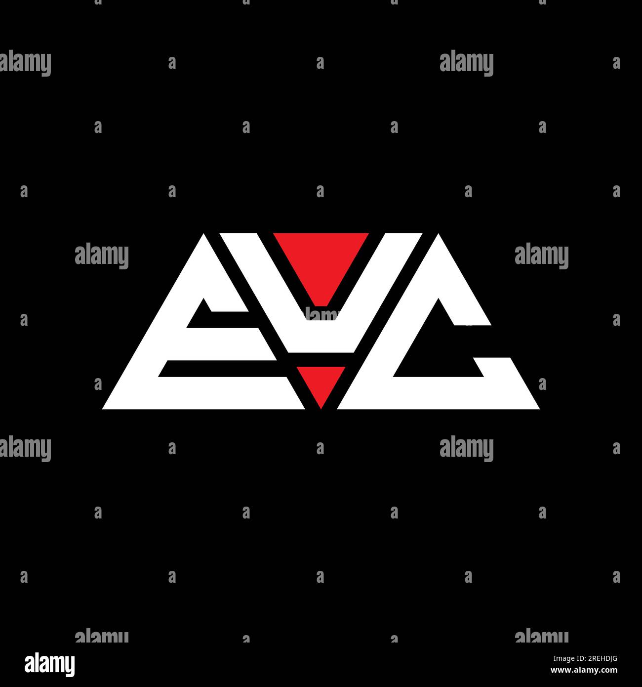 EUC triangle letter logo design with triangle shape. EUC triangle logo design monogram. EUC