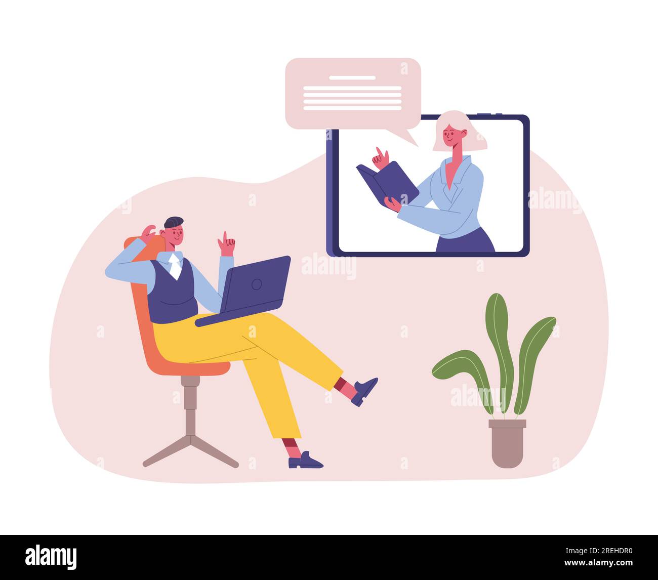 Webinar man using laptop Cut Out Stock Images Pictures Alamy