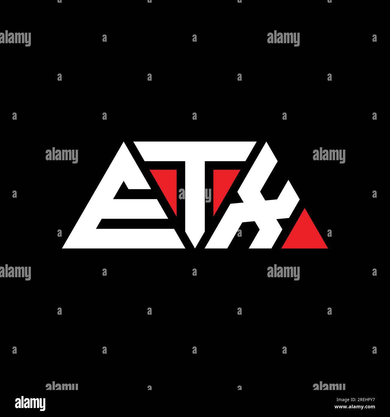 ETX triangle letter logo design with triangle shape. ETX triangle logo