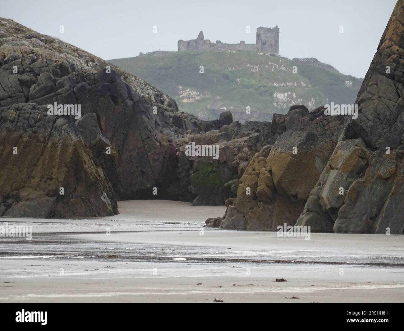 Criccieth Castle from Black Rock Sands Beach, Porthmadog, Gywnedd