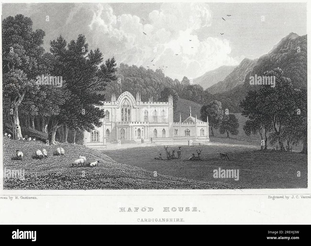 Hafod House, Cardiganshire s.d. by John Charles Varrall Stock Photo Alamy