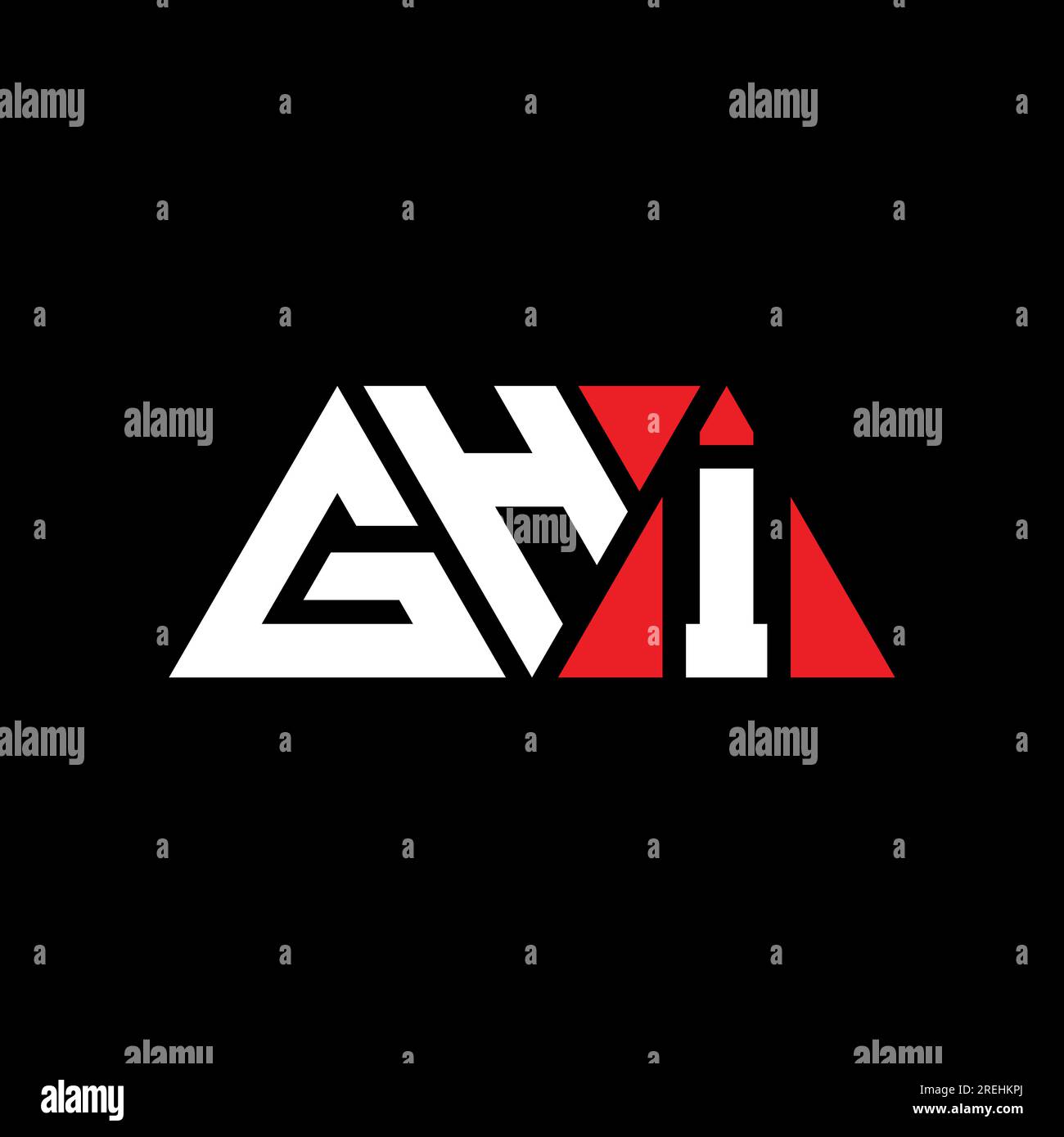 GHI triangle letter logo design with triangle shape. GHI triangle logo