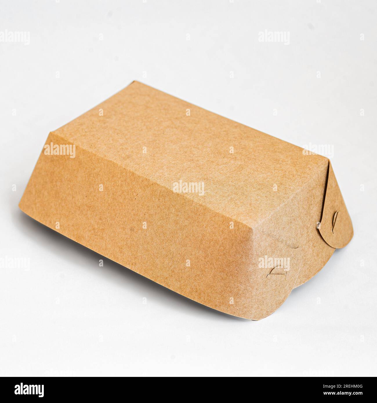 Craft paper packaging. Tray for takeaway food. Eco friendly craft