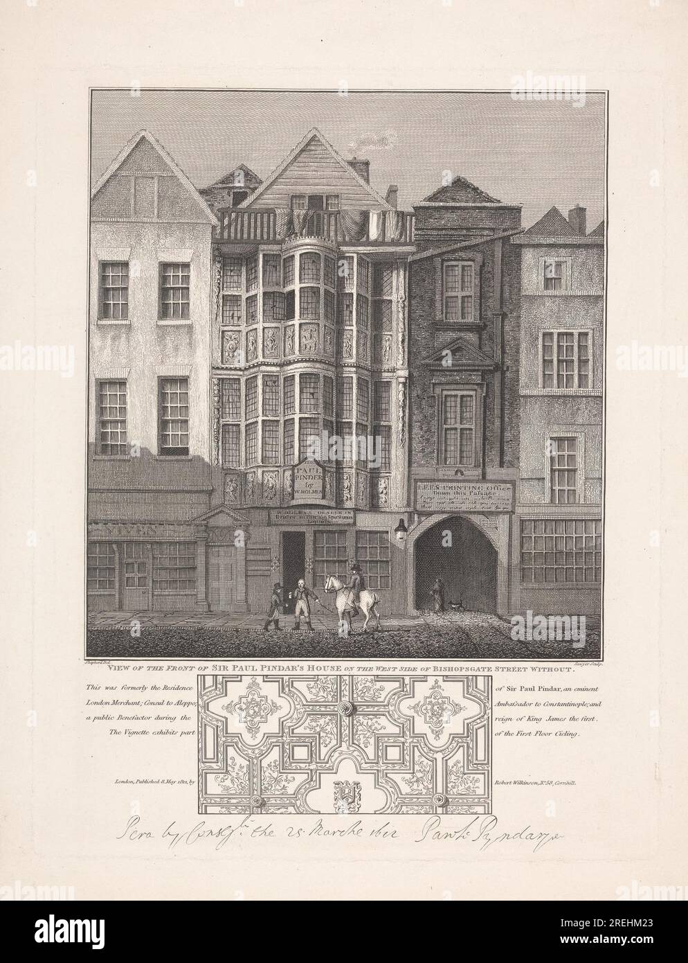 View of the Front of Sir Paul Pindar's House on the West Side of