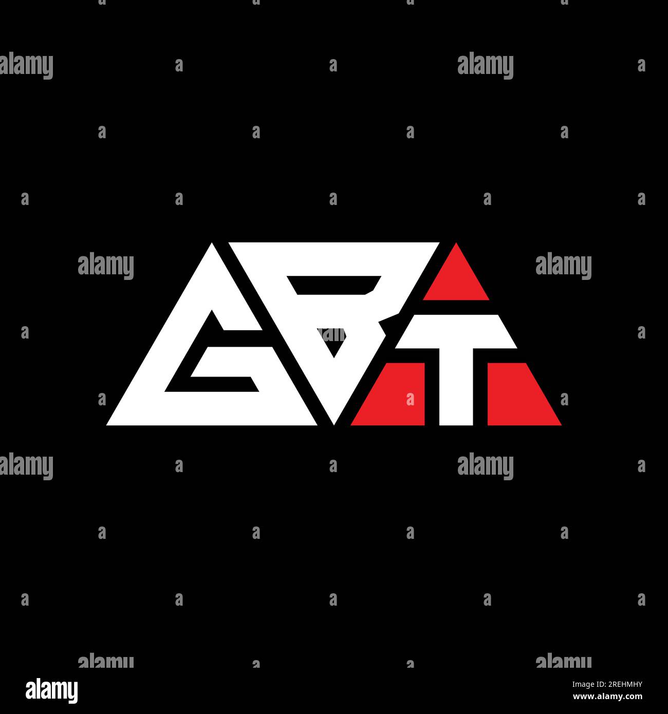 GBT triangle letter logo design with triangle shape. GBT triangle logo