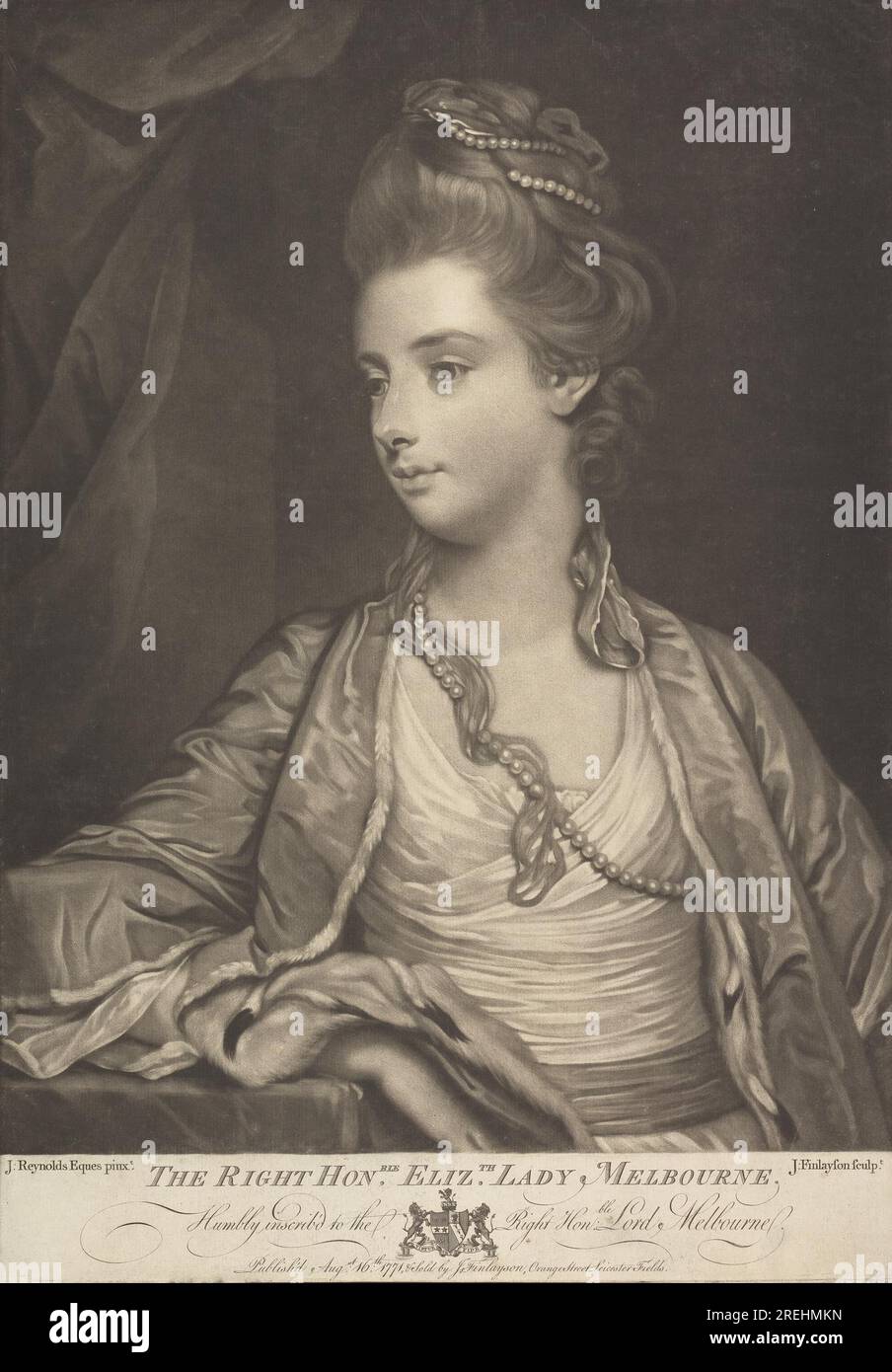 The Right Honorable Elizabeth Lady Melbourne 1771 by John Finlayson ...