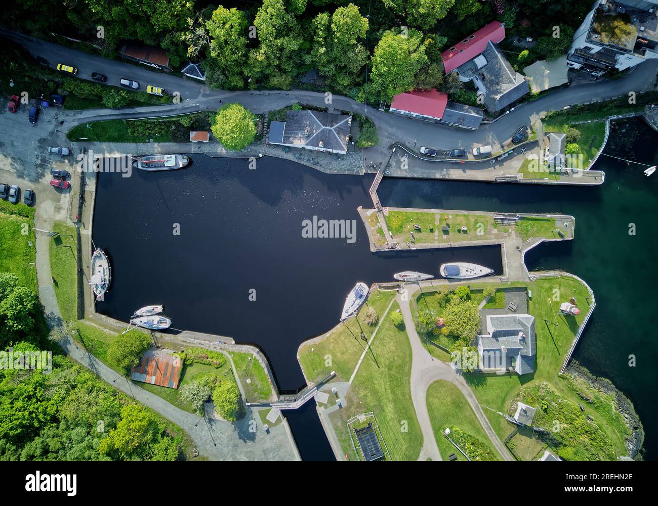 Crinan Canal Basin, Crinan Canal, Scotland Stock Photo