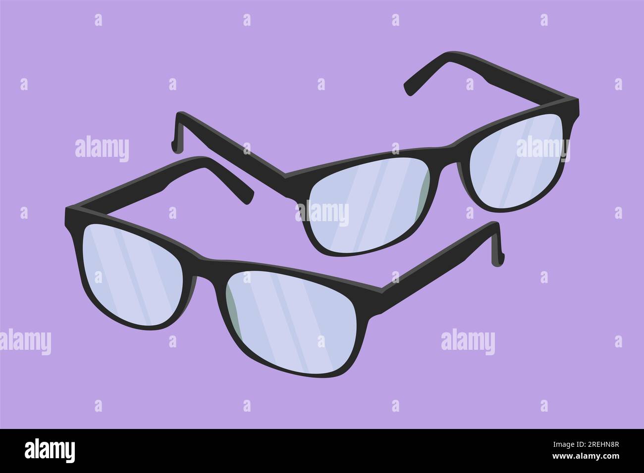 Character flat drawing stylized eyeglasses logo label. Modern