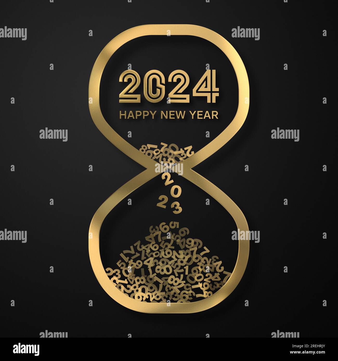New Year Countdown 2024. Hourglass Indicates Last Seconds of the Year