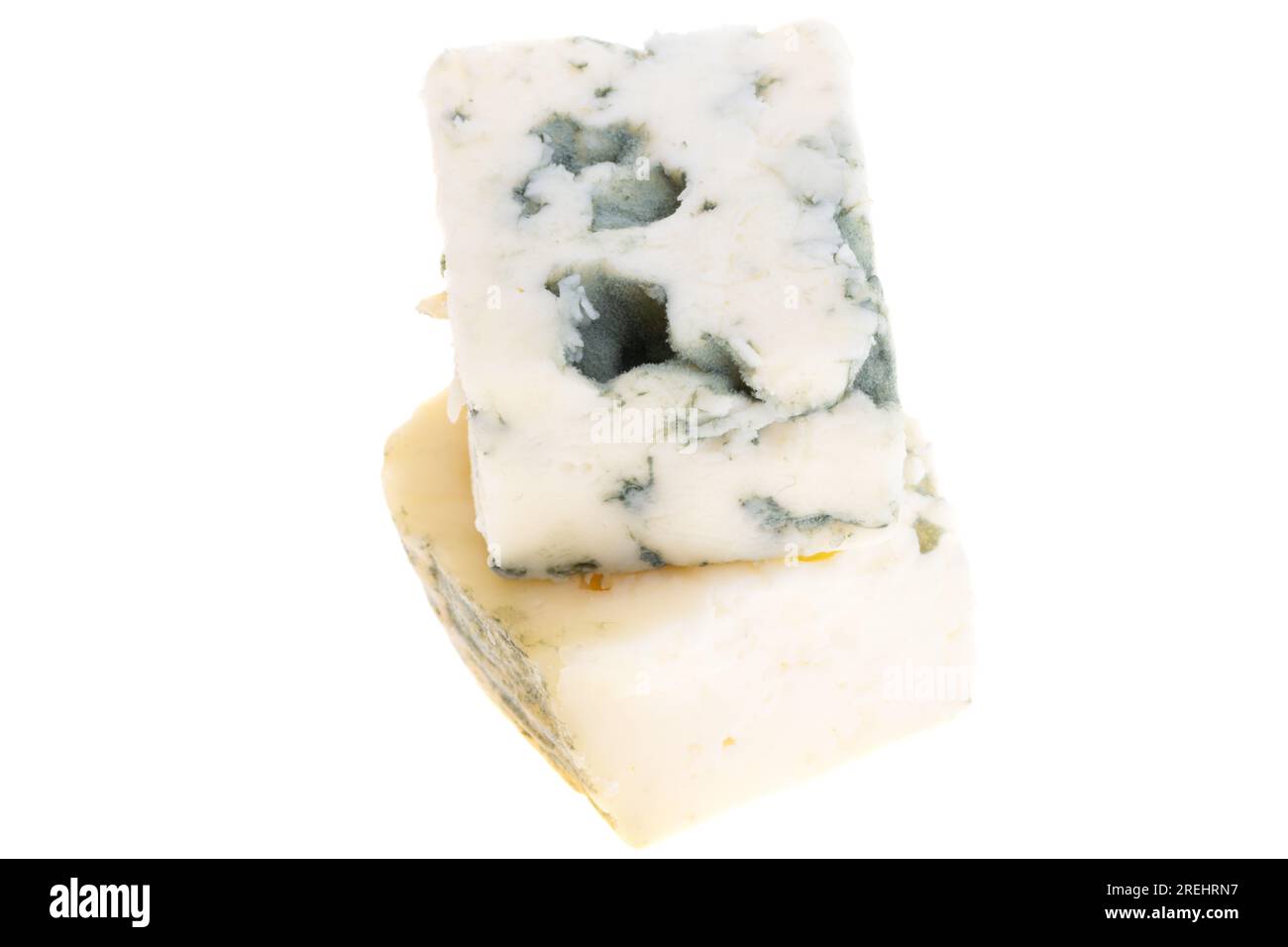 blue cheese cubes isolated on white background Stock Photo - Alamy