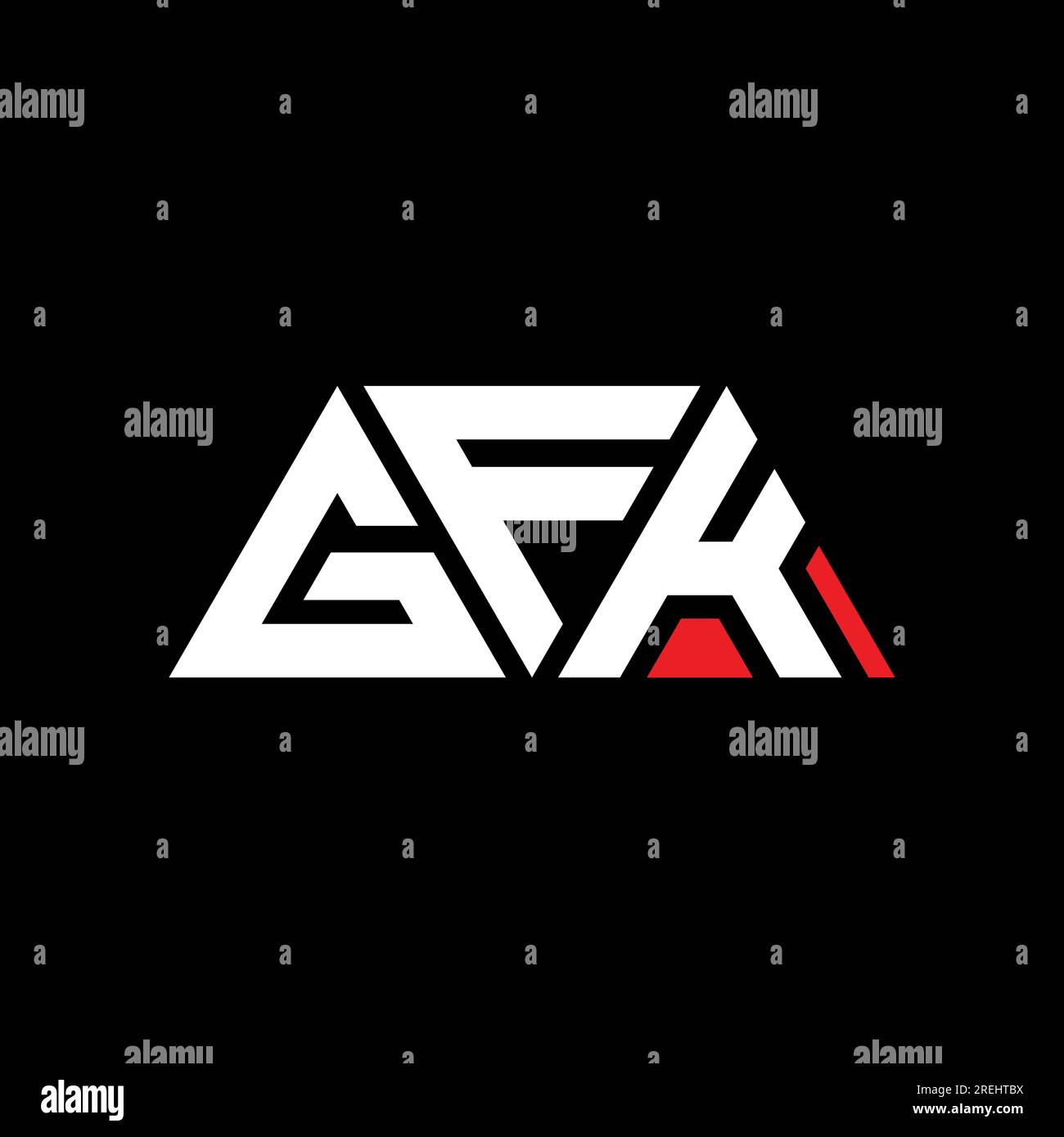 GFK triangle letter logo design with triangle shape. GFK triangle logo