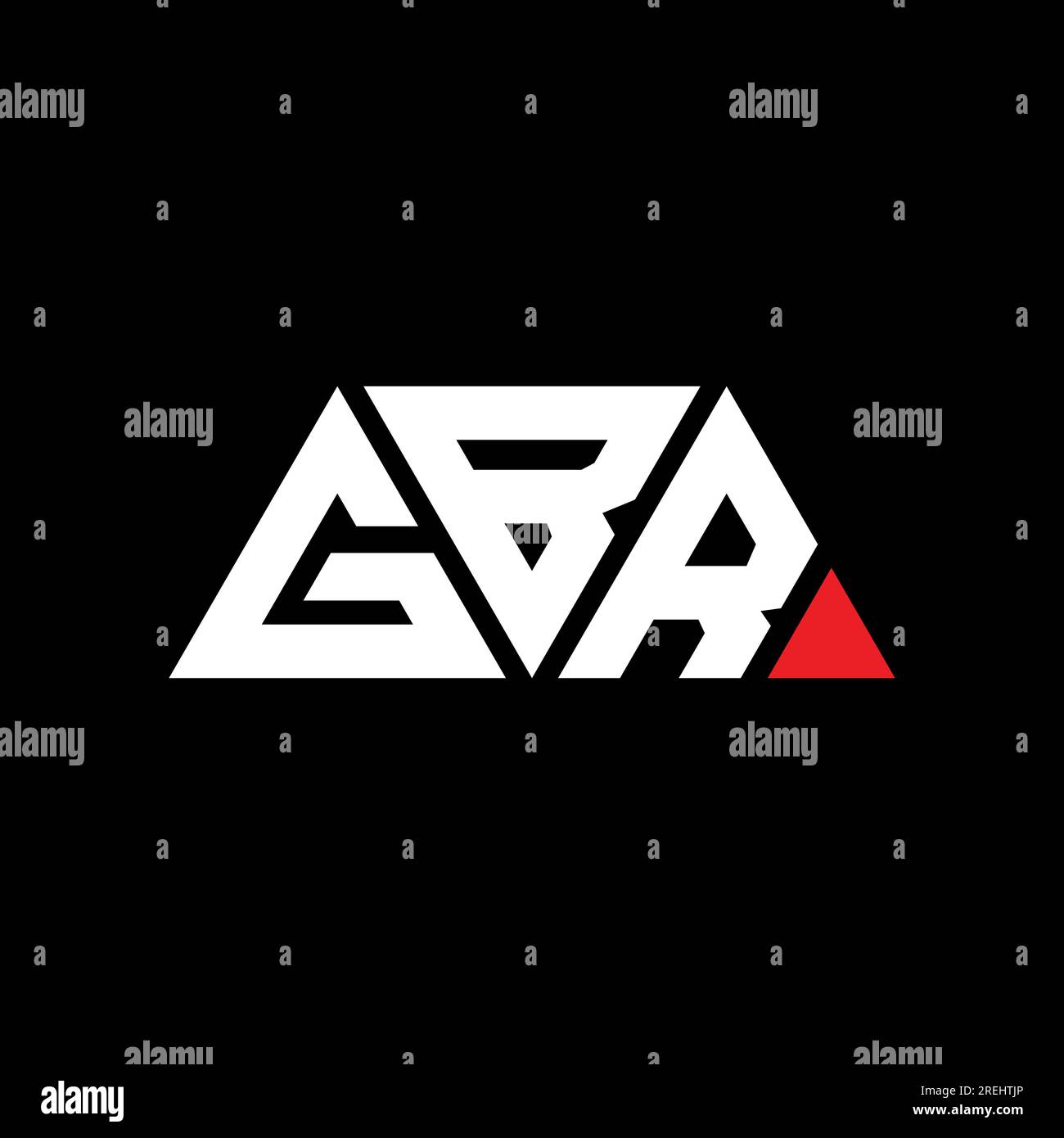 GBR triangle letter logo design with triangle shape. GBR triangle logo