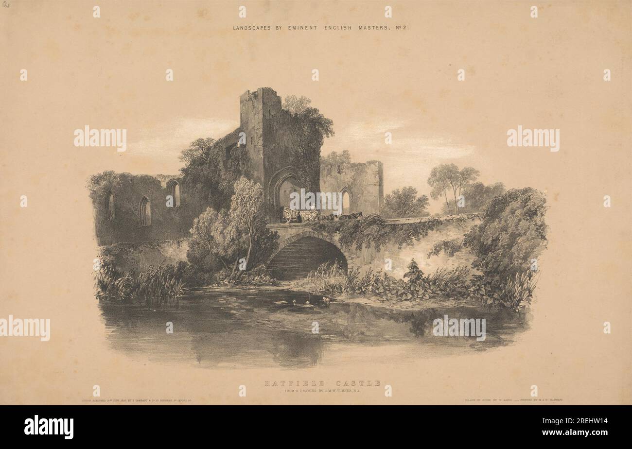 Hatfield Castle 1852 by William Gauci Stock Photo - Alamy