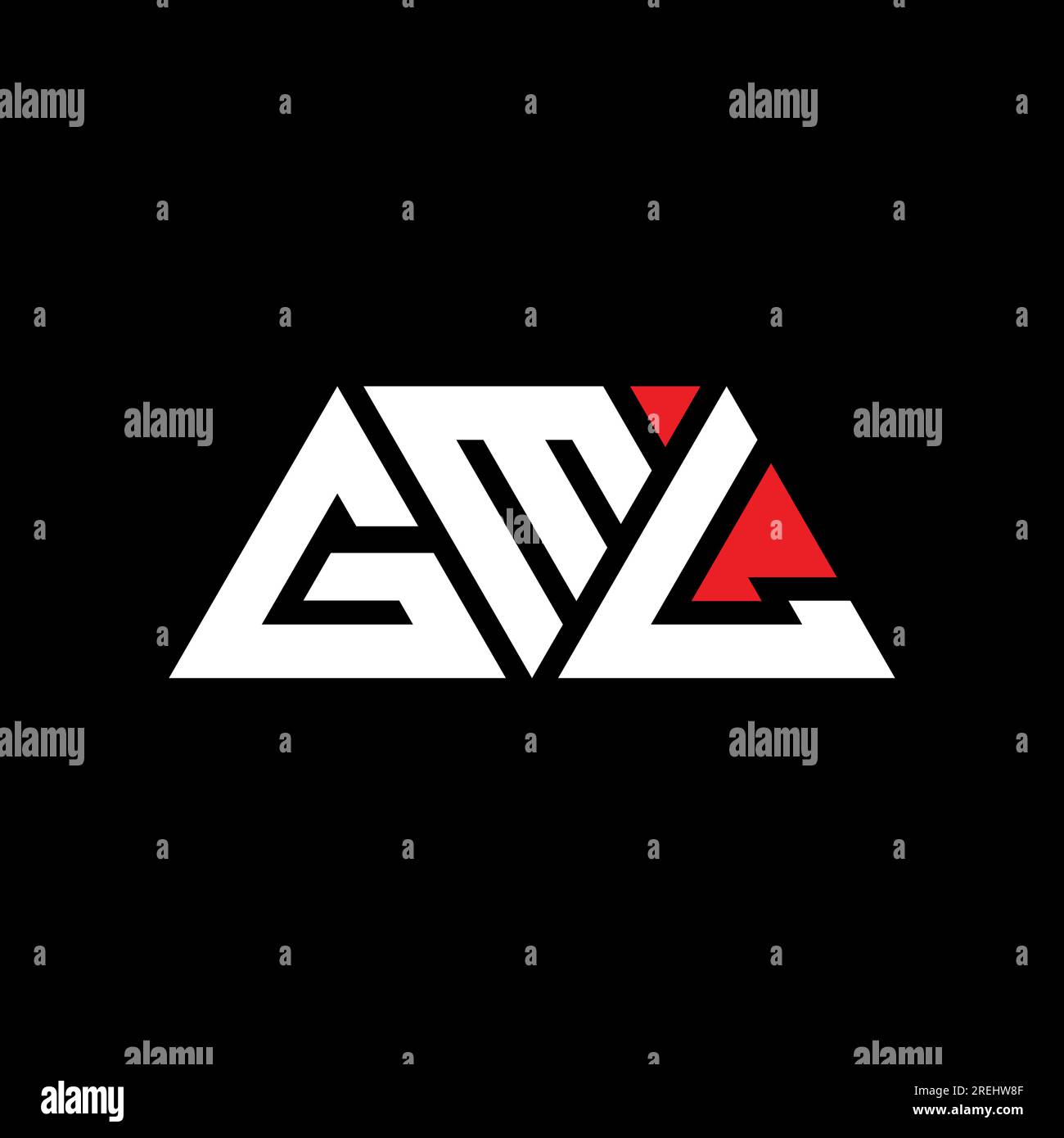 GML triangle letter logo design with triangle shape. GML triangle logo