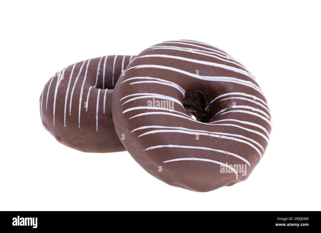 chocolate donut isolated on white background Stock Photo - Alamy