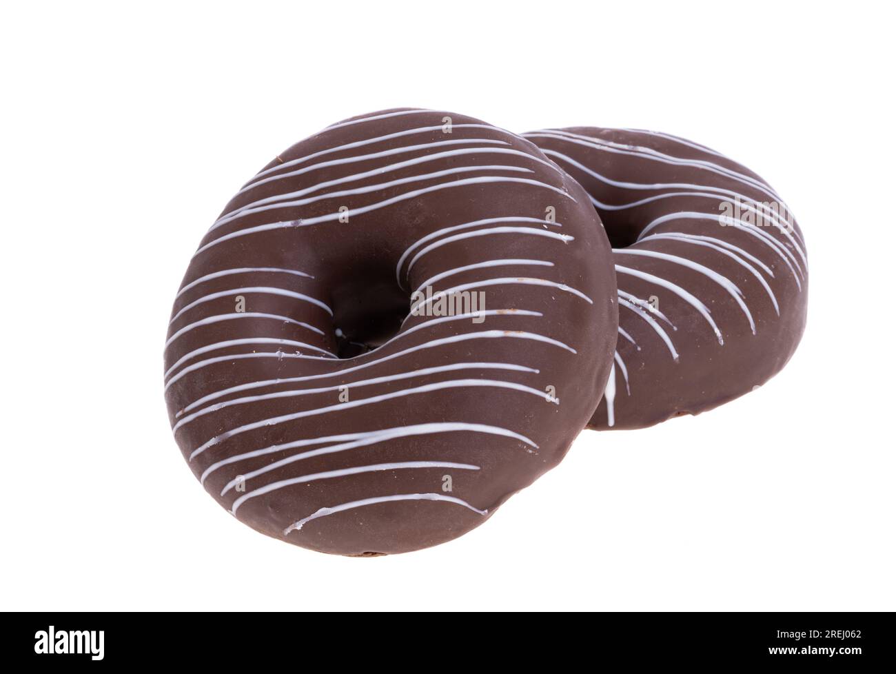 chocolate donut isolated on white background Stock Photo - Alamy