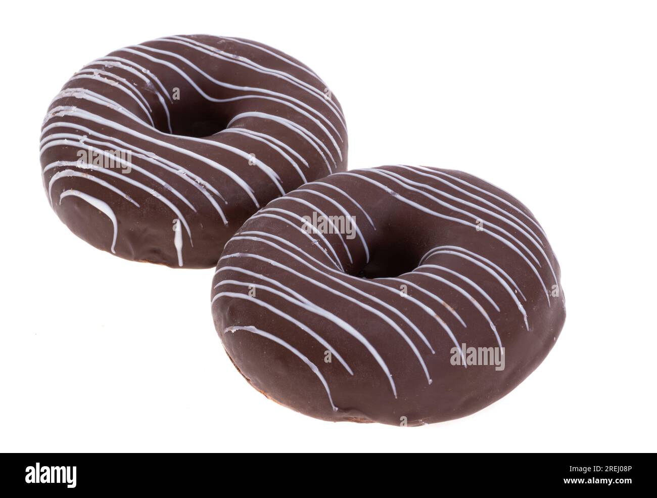 chocolate donut isolated on white background Stock Photo - Alamy