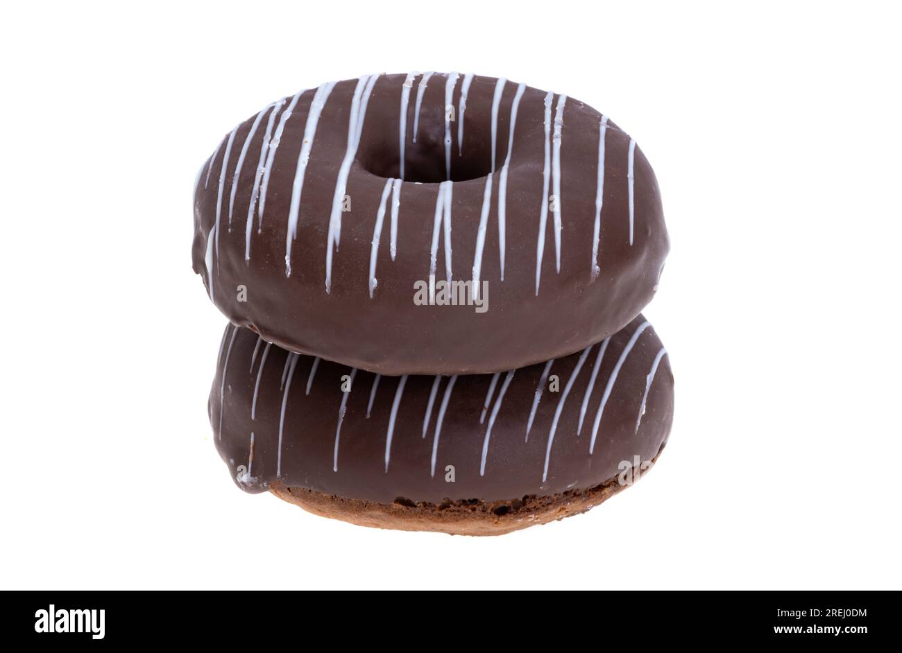 chocolate donut isolated on white background Stock Photo - Alamy
