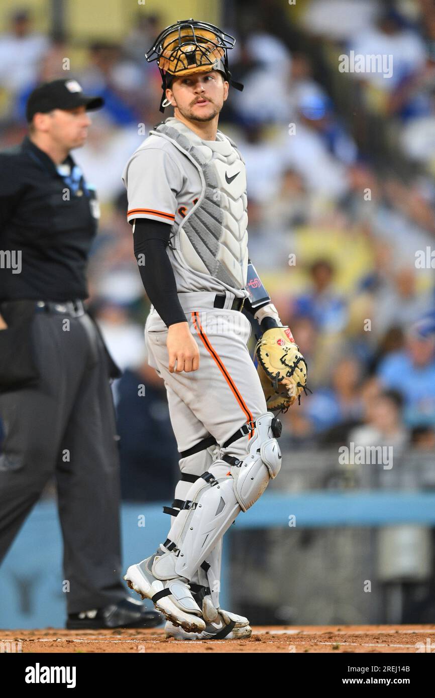 Catcher Patrick Bailey of the San Francisco Giants looks on