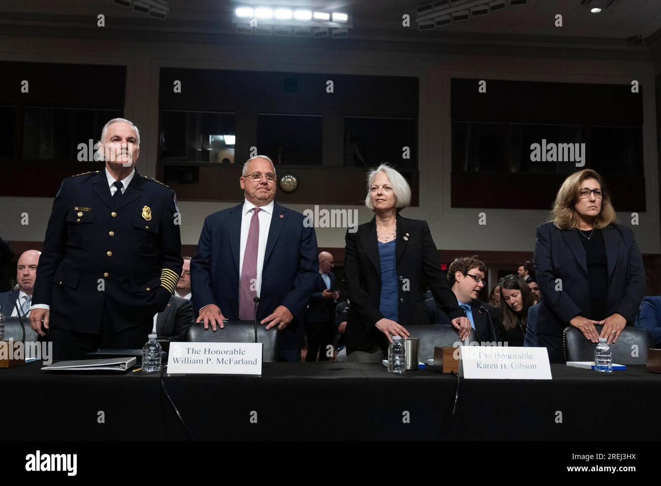 From left; U.S. Capitol Police Chief Thomas Manger, Acting House