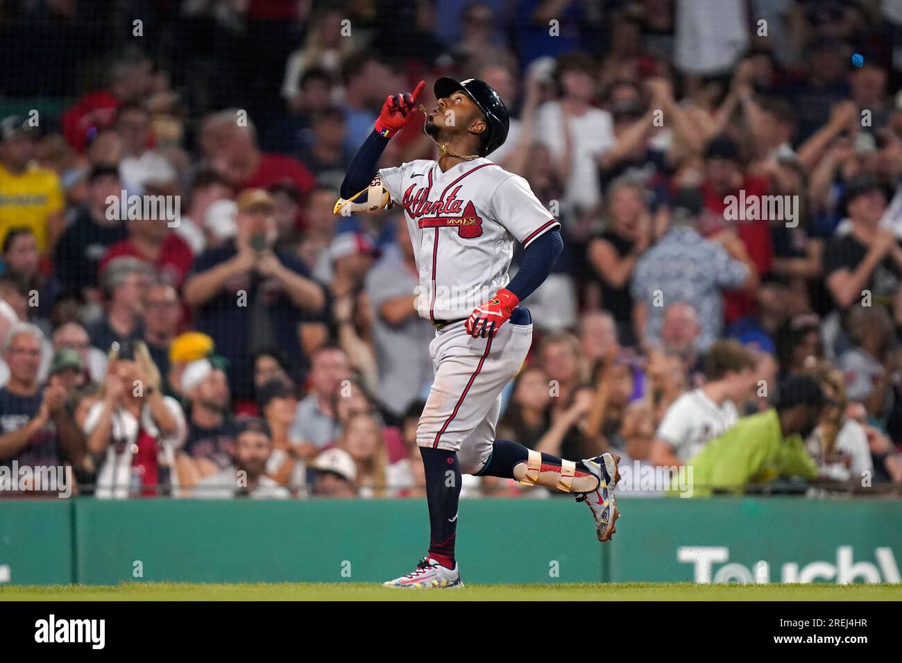 OZZIE ALBIES COMES THROUGH WITH A THREE-RUN HOMER TO GIVE THE BRAVES T