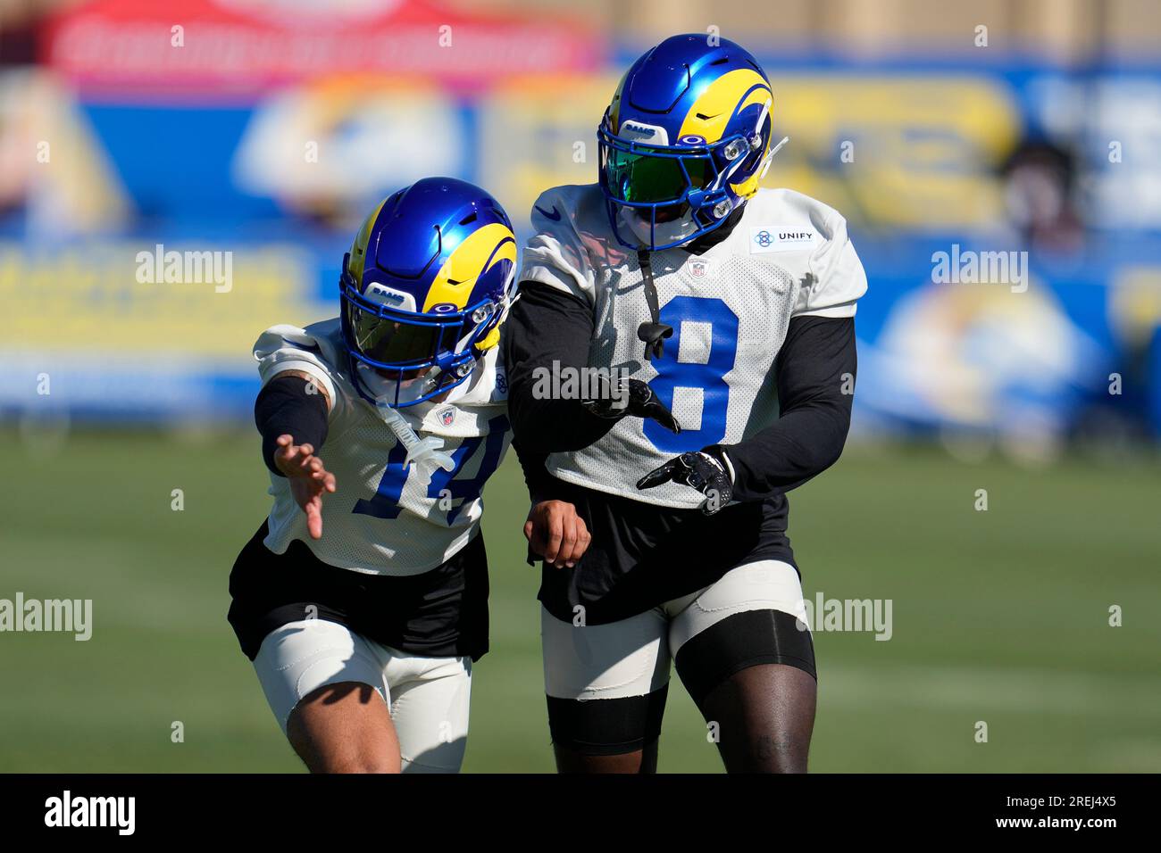 Los Angeles Rams cornerback Cobie Durant (14) runs a route during the NFL  football team's organized team activities Tuesday, May 23, 2023, in  Thousand Oaks, Calif. (AP Photo/Marcio Jose Sanchez Stock Photo - Alamy