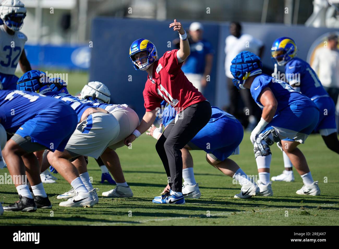 Los Angeles Rams quarterback Brett Rypien throws during the NFL football  team's organized team activities Tuesday, May 23, 2023, in Thousand Oaks,  Calif. (AP Photo/Marcio Jose Sanchez Stock Photo - Alamy