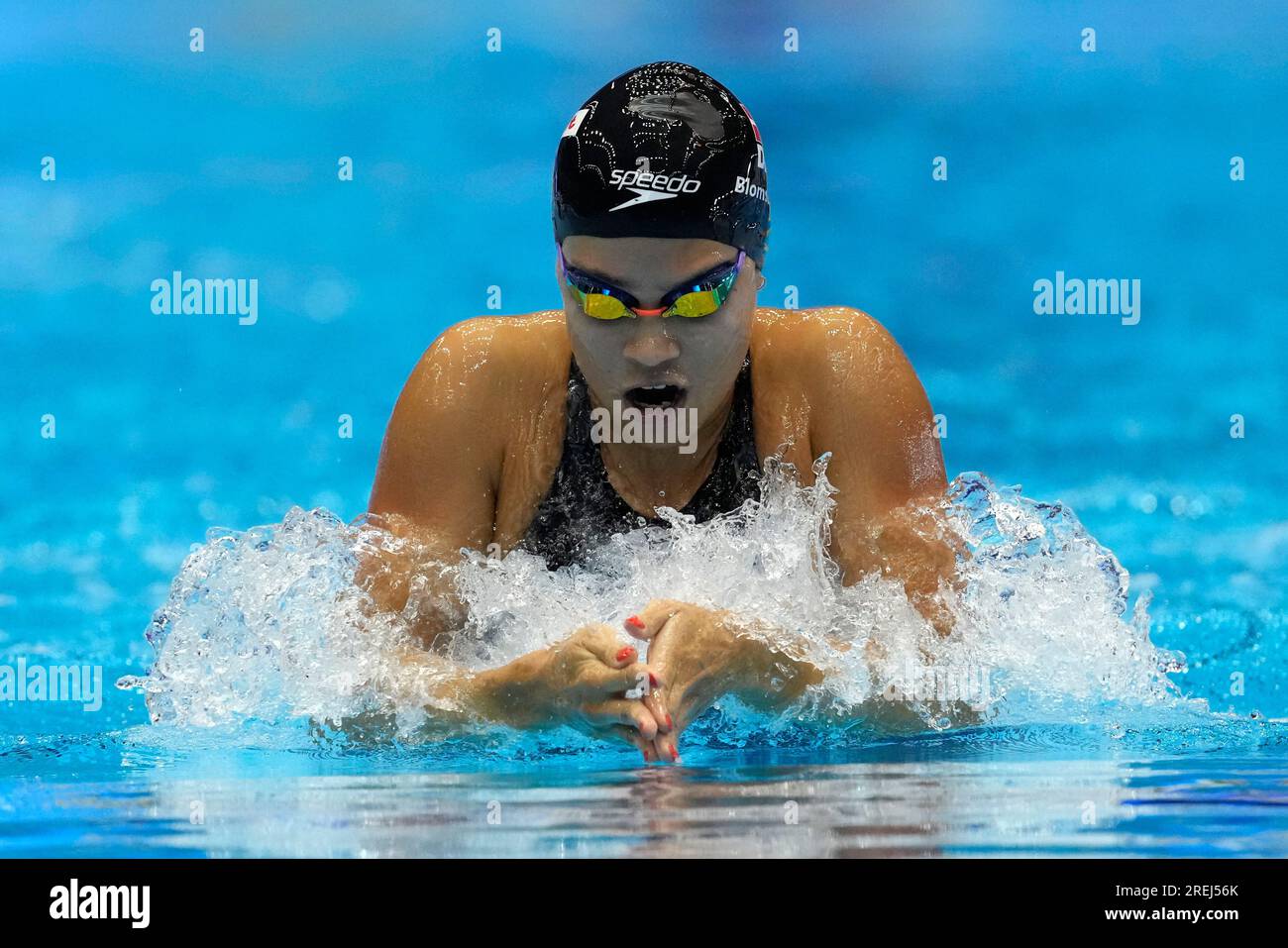 Denmark's Thea Blomsterberg competes during the women's 200m