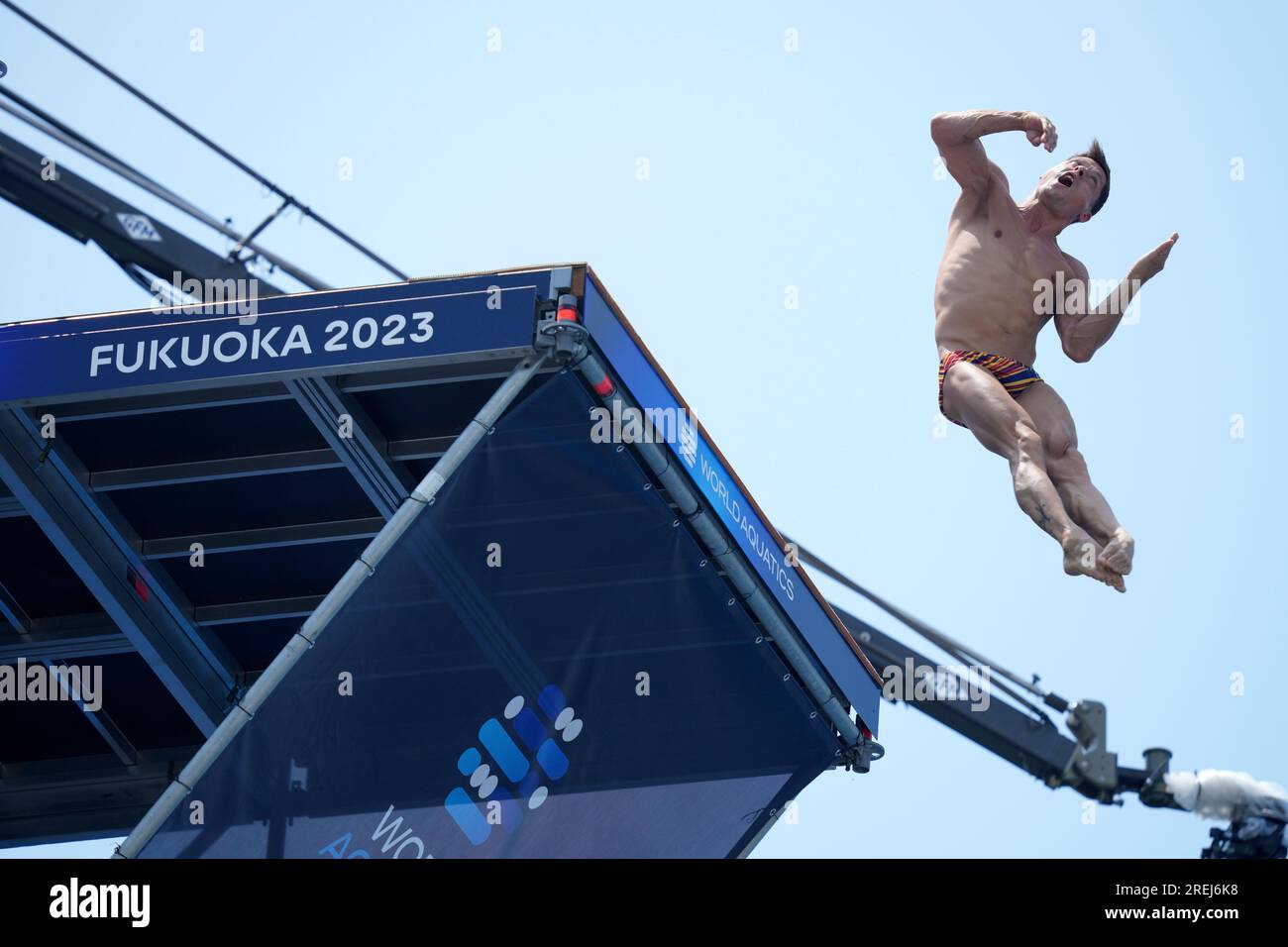 Constantin Popovici of Romania dives during the round 4 of Men's 27