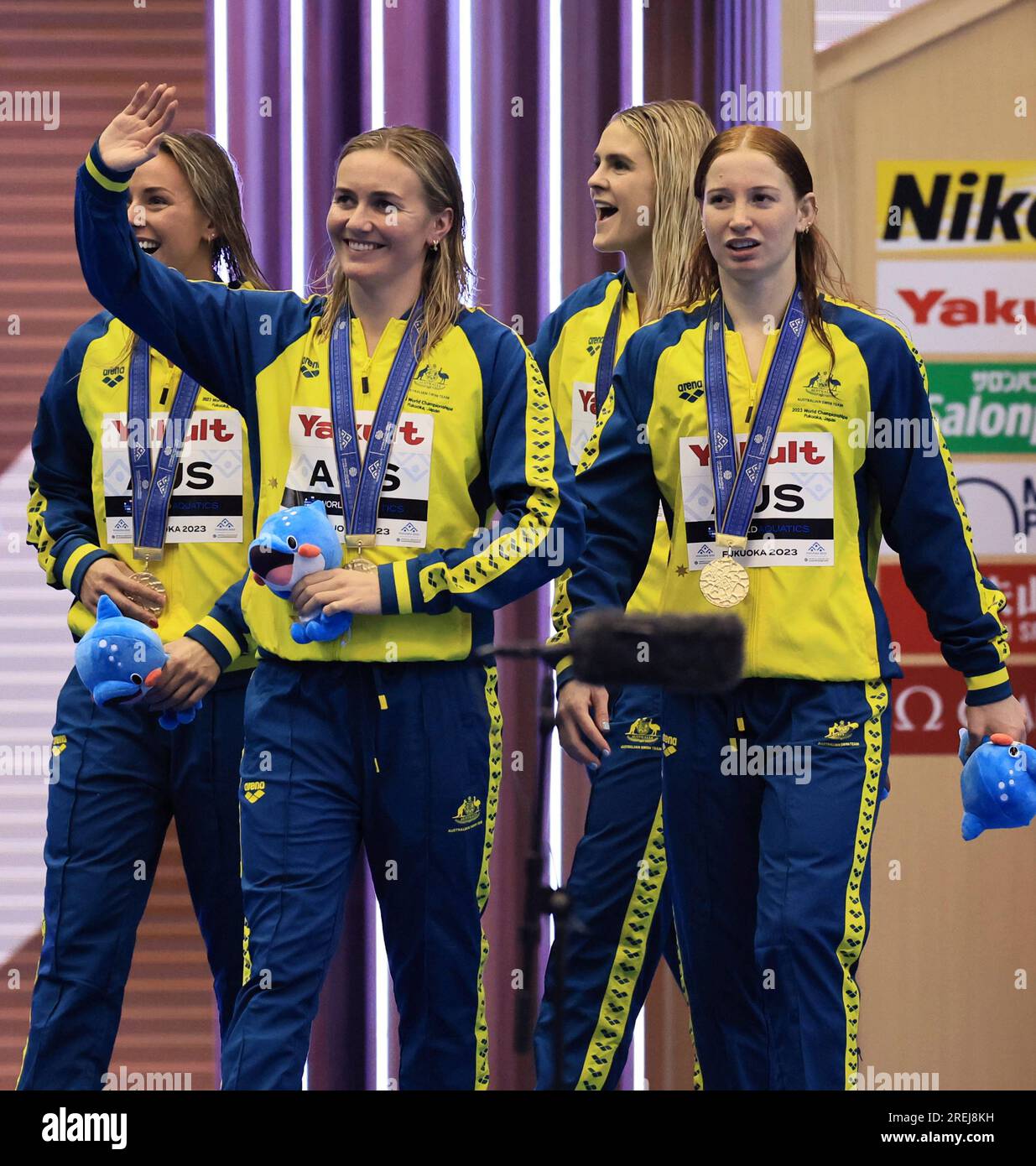 members-of-australia-winner-celebrate-during-an-award-ceremony-of