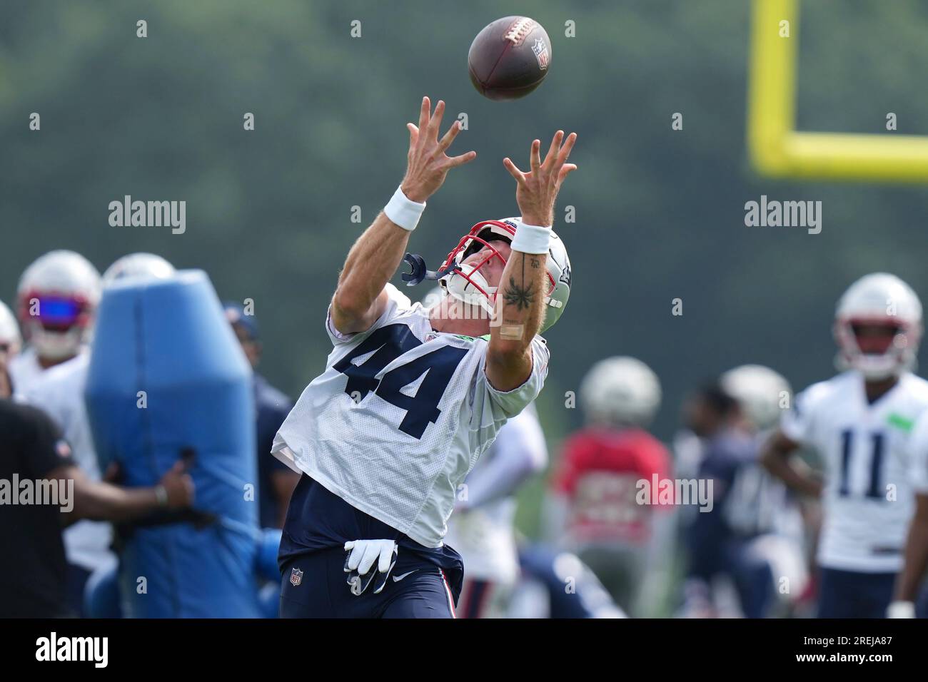 New England Patriots wide receiver Raleigh Webb (44) makes a catch