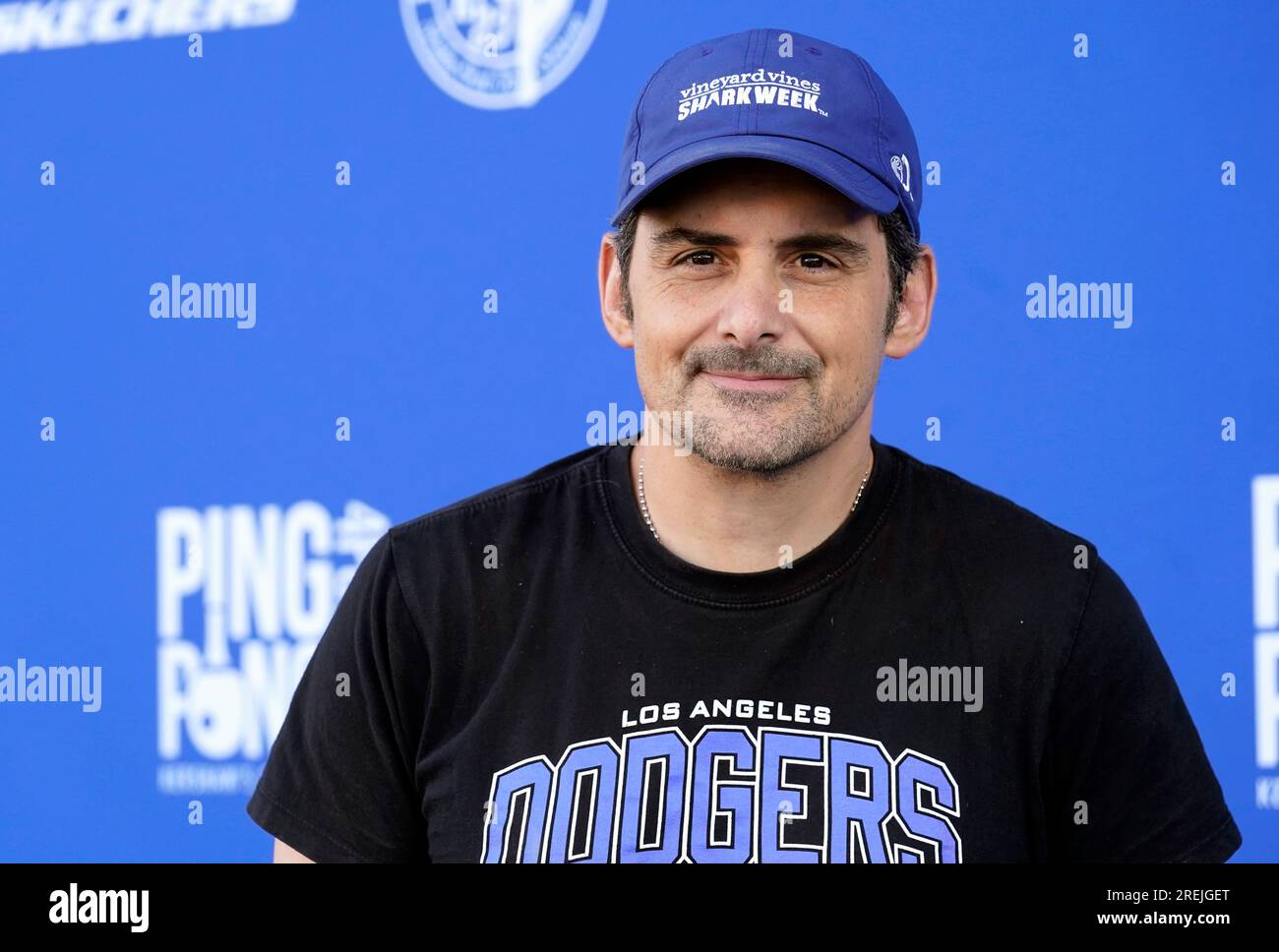 Brad Paisley poses at the 10th Annual PingPong4Purpose celebrity ping