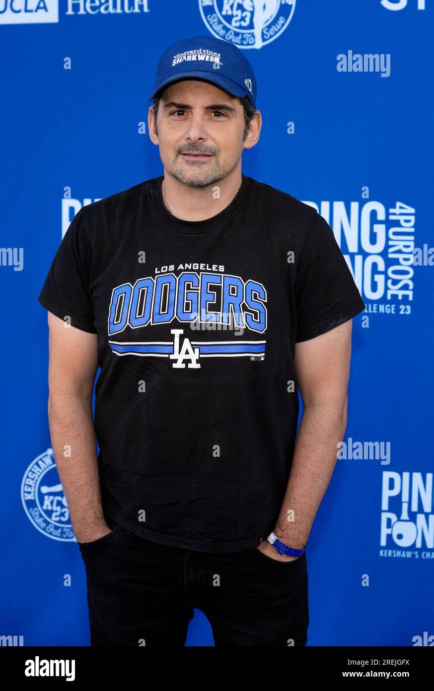Brad Paisley poses at the 10th Annual PingPong4Purpose celebrity ping