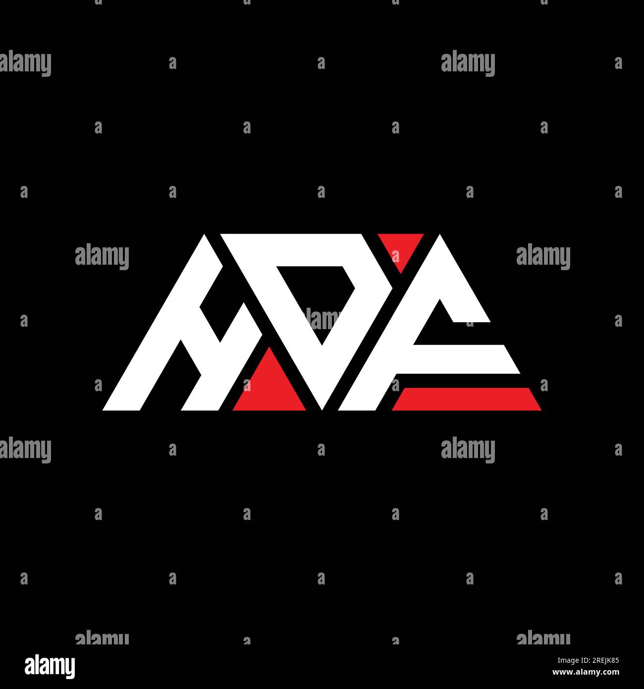 HDF triangle letter logo design with triangle shape. HDF triangle logo ...