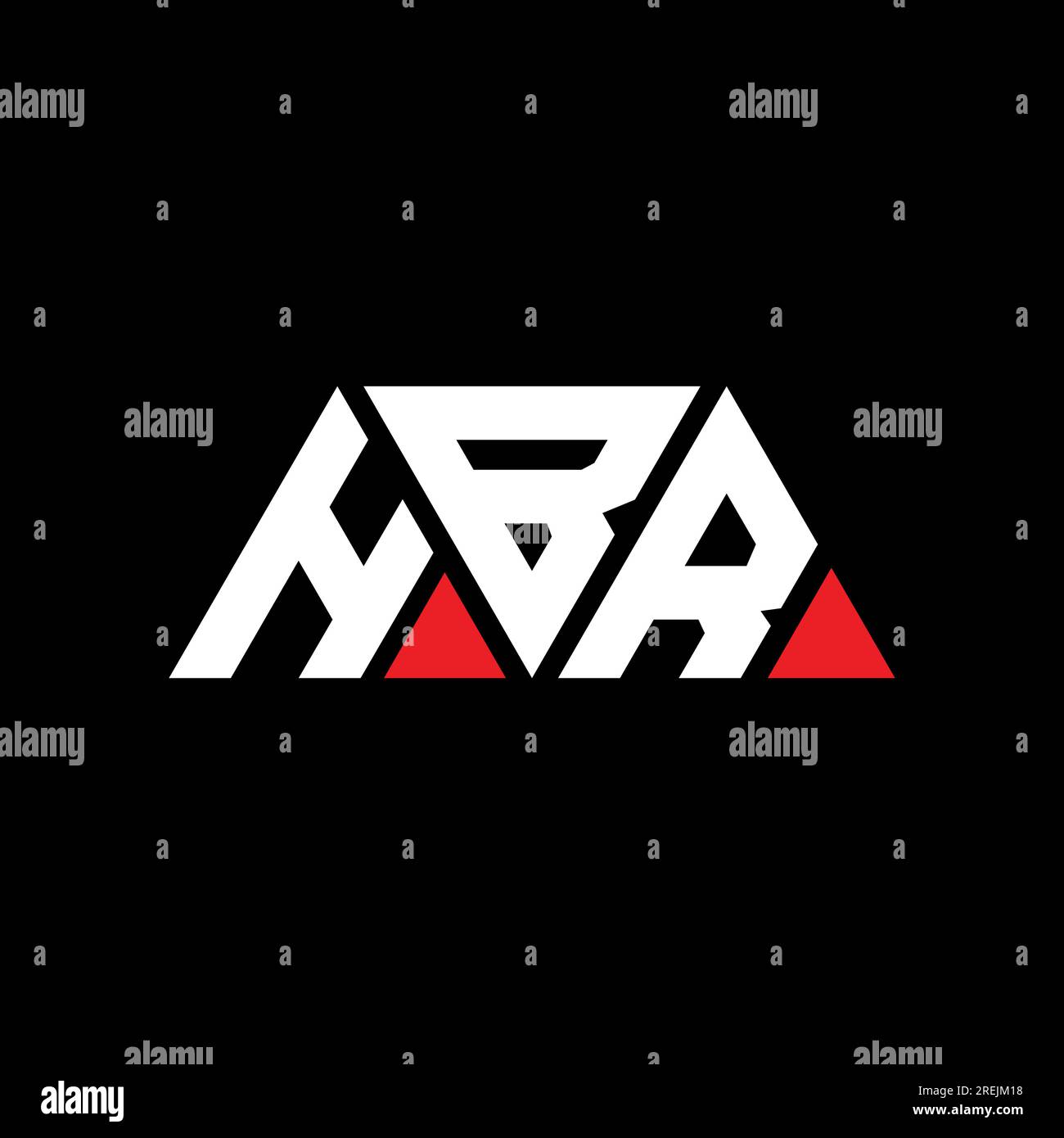 HBR triangle letter logo design with triangle shape. HBR triangle logo