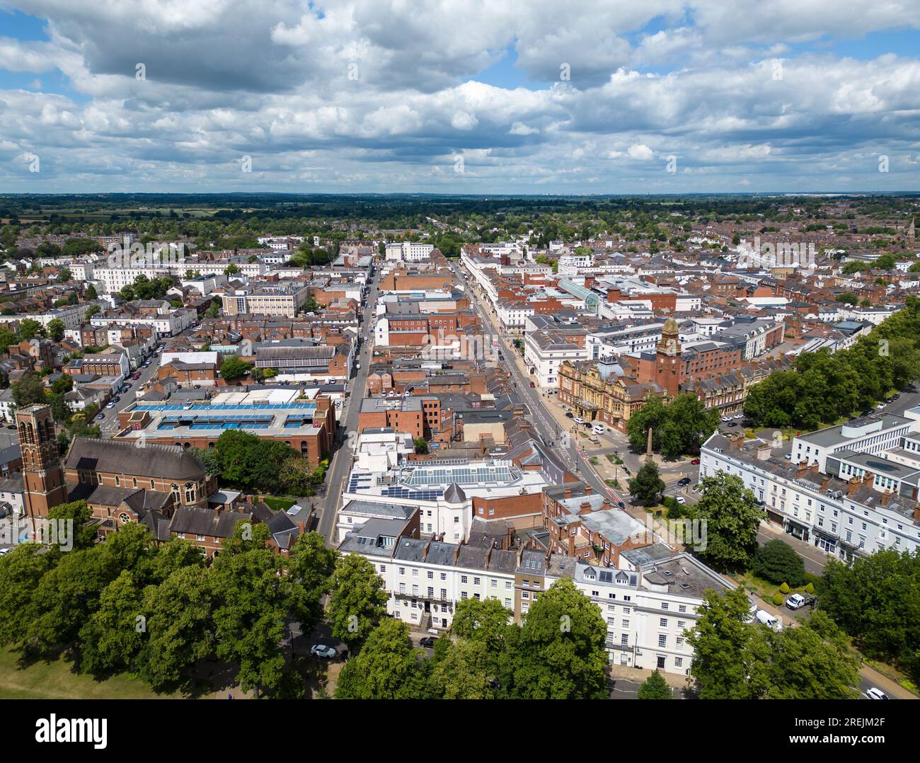 Aerial view of Royal Leamington Spa, Warwickshire, England Stock Photo