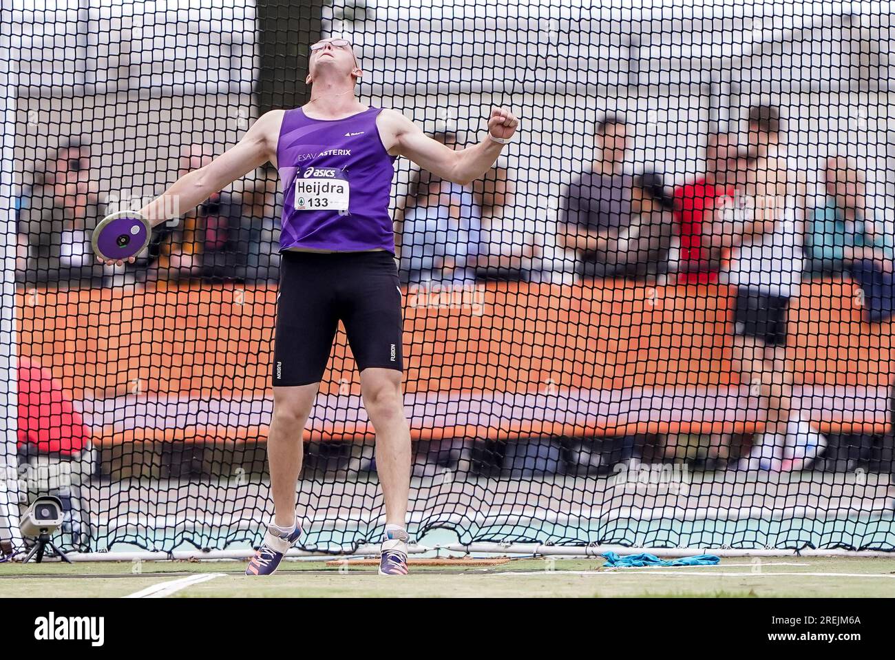 BREDA, NETHERLANDS - JULY 28: Oscar Heijdra of ESAV Asterix competing on Men - Discus during the Dutch National Athletics Championships on July 28, 2023 in Breda, Netherlands (Photo by Andre Weening/Orange Pictures) Credit: Orange Pics BV/Alamy Live News Stock Photo