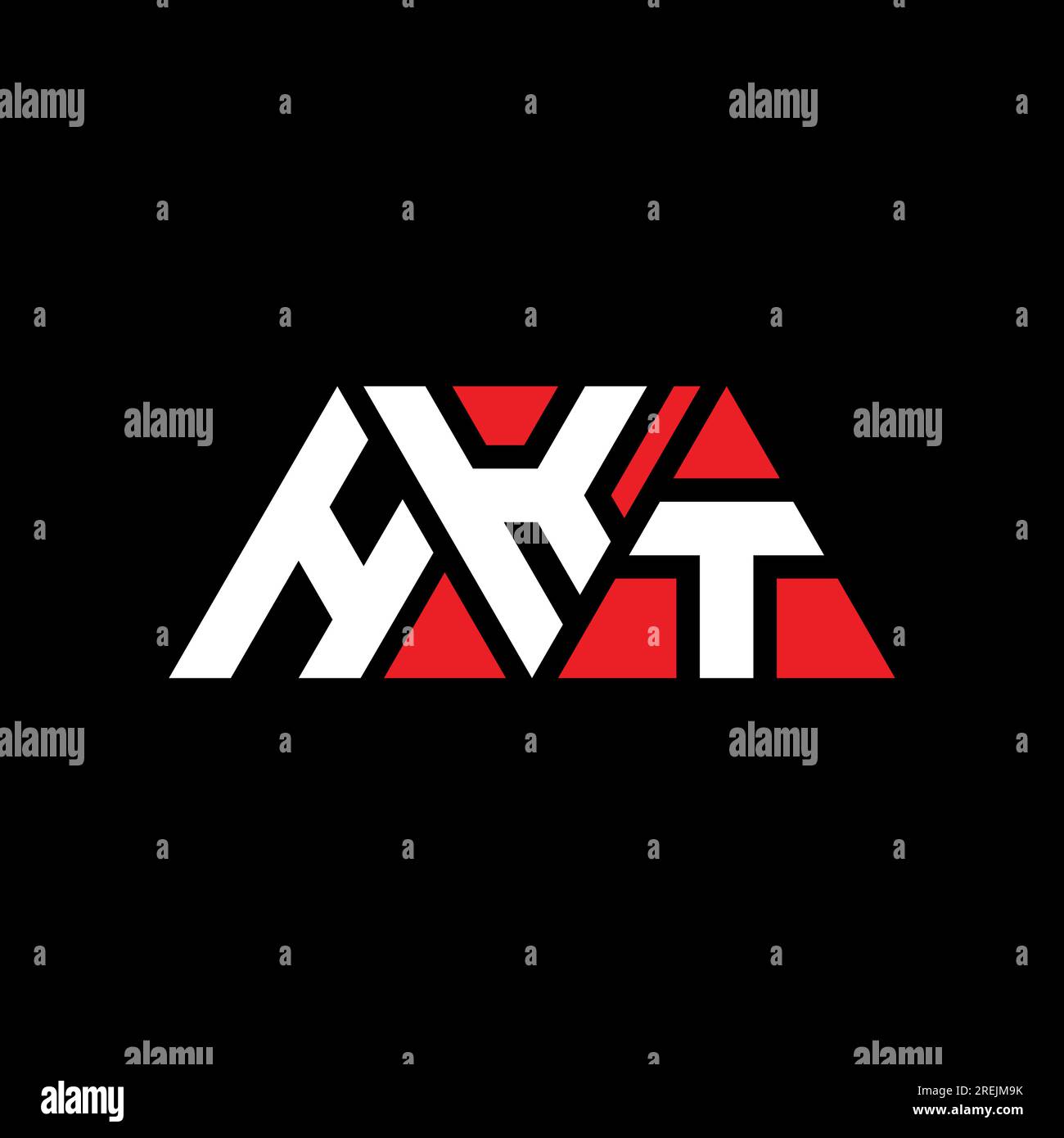 HKT triangle letter logo design with triangle shape. HKT triangle logo