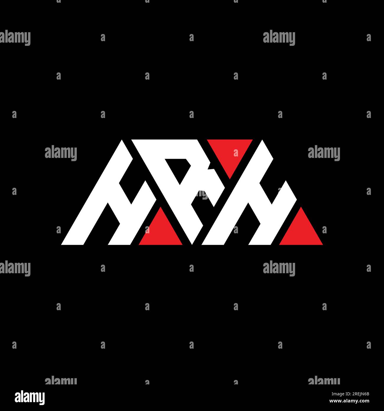 HRH triangle letter logo design with triangle shape. HRH triangle logo 