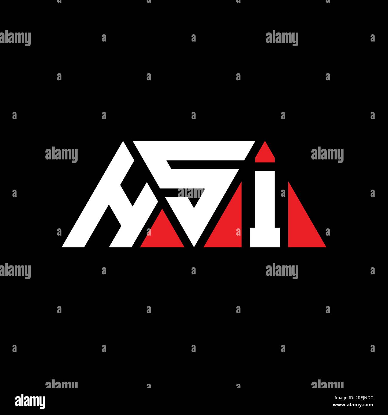 HSI triangle letter logo design with triangle shape. HSI triangle logo