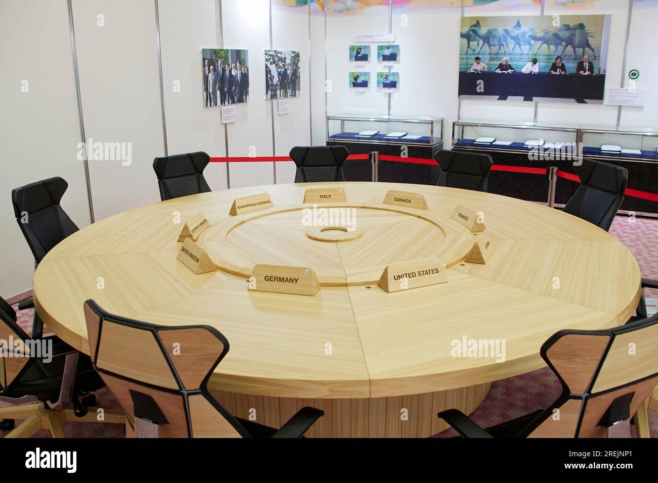 July 27, 2023, Hiroshima, Japan: The table of G7 Leaders' meeting is on ...