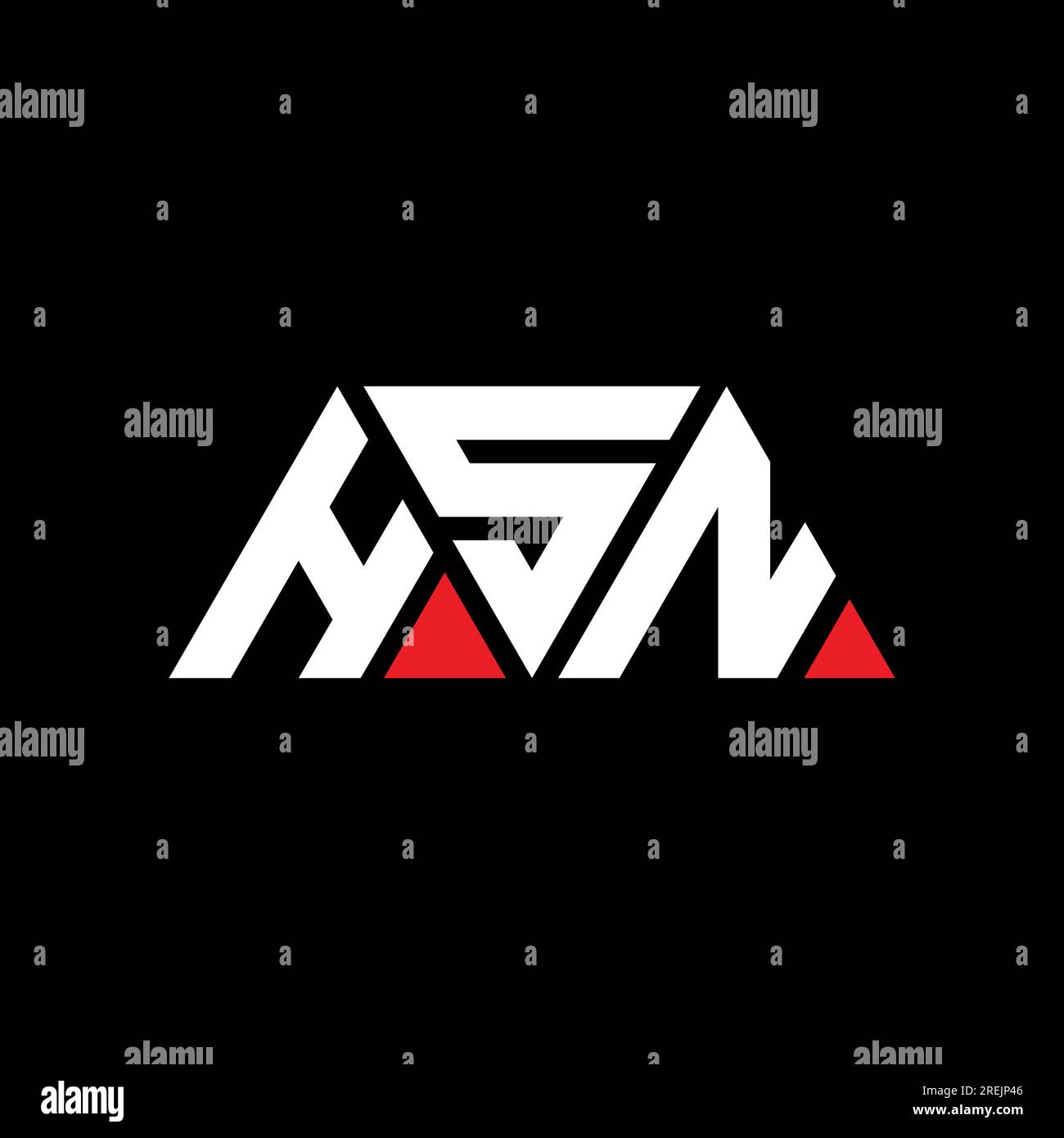HSN triangle letter logo design with triangle shape. HSN triangle logo