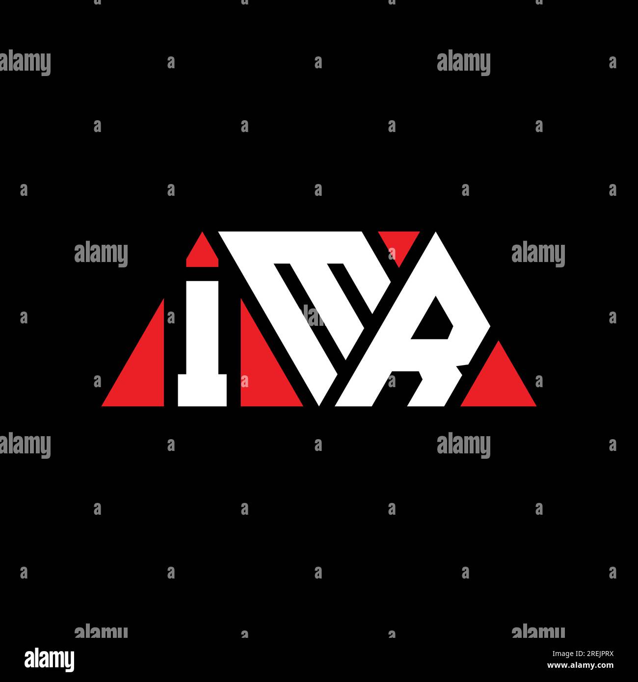 IMR triangle letter logo design with triangle shape. IMR triangle logo design monogram. IMR triangle vector logo template with red color. IMR triangul Stock Vector