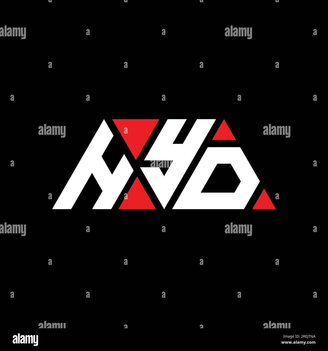 HYD triangle letter logo design with triangle shape. HYD triangle logo