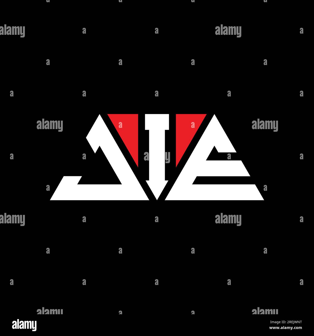 JIE triangle letter logo design with triangle shape. JIE triangle logo