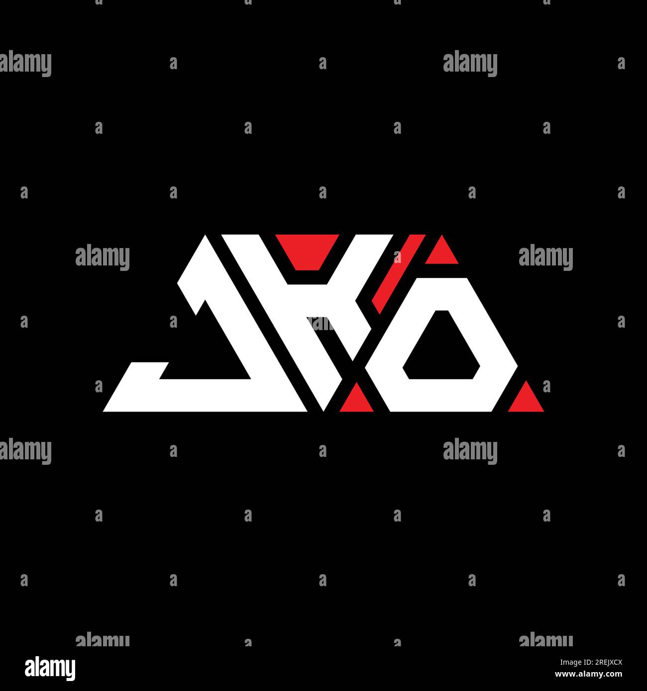 Jko triangle letter logo design with triangle shape jko triangle logo