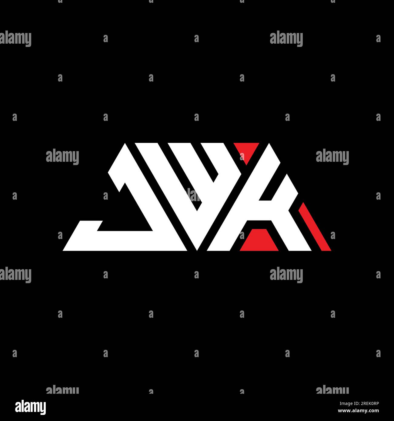 JWK triangle letter logo design with triangle shape. JWK triangle logo