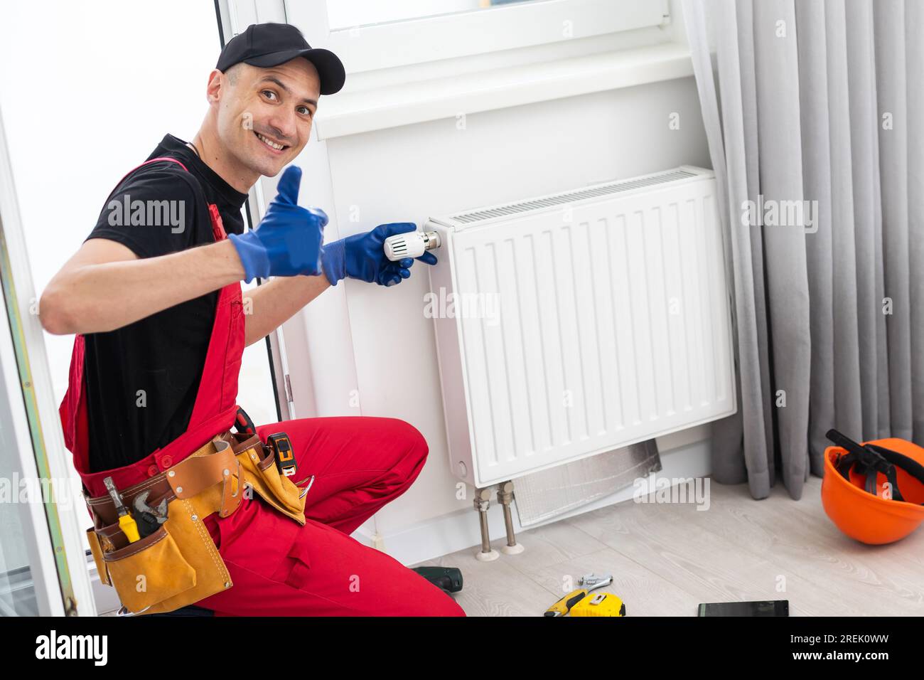 Heater Installation And Repair In House. Heat Pump Services Stock Photo -  Alamy